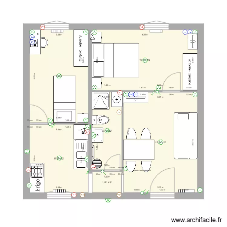 F3 RdC Plan installation meublé. Plan de F3 RdC Plan installation meublé. Plan de