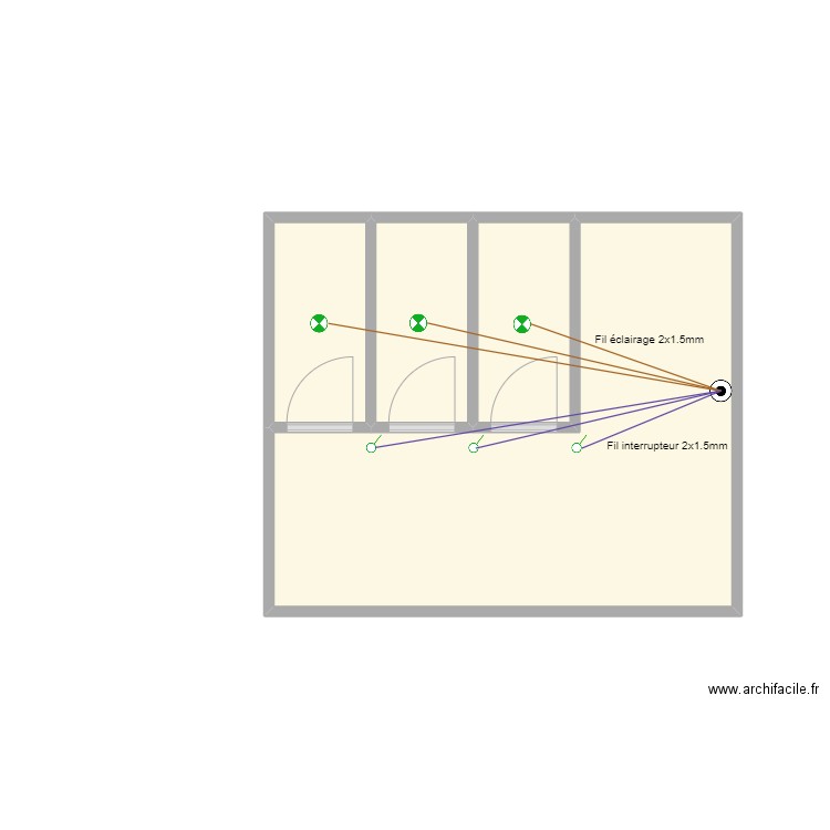 electricite. Plan de 8 pièces et 39 m2