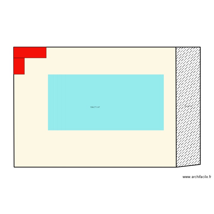 Terrasse. Plan de 2 pièces et 120 m2