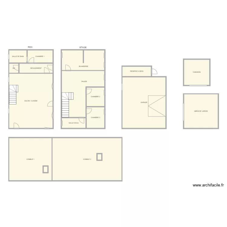 POUILLAS AMIANTE. Plan de 