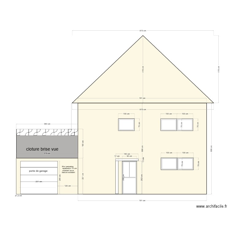 Vue Pignon Nord. Plan de 0 pièce et 0 m2