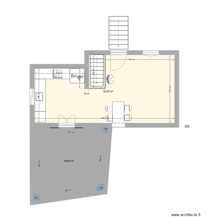 RUINE AOUT 23. Plan de 2 pièces et 51 m2