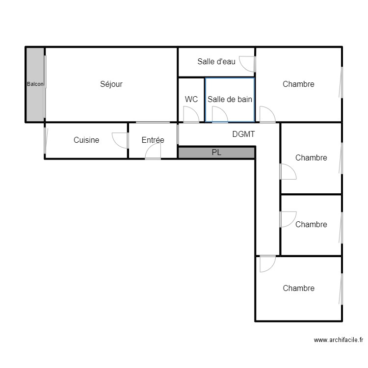 Plan Sauvage 1. Plan de 13 pièces et 71 m2