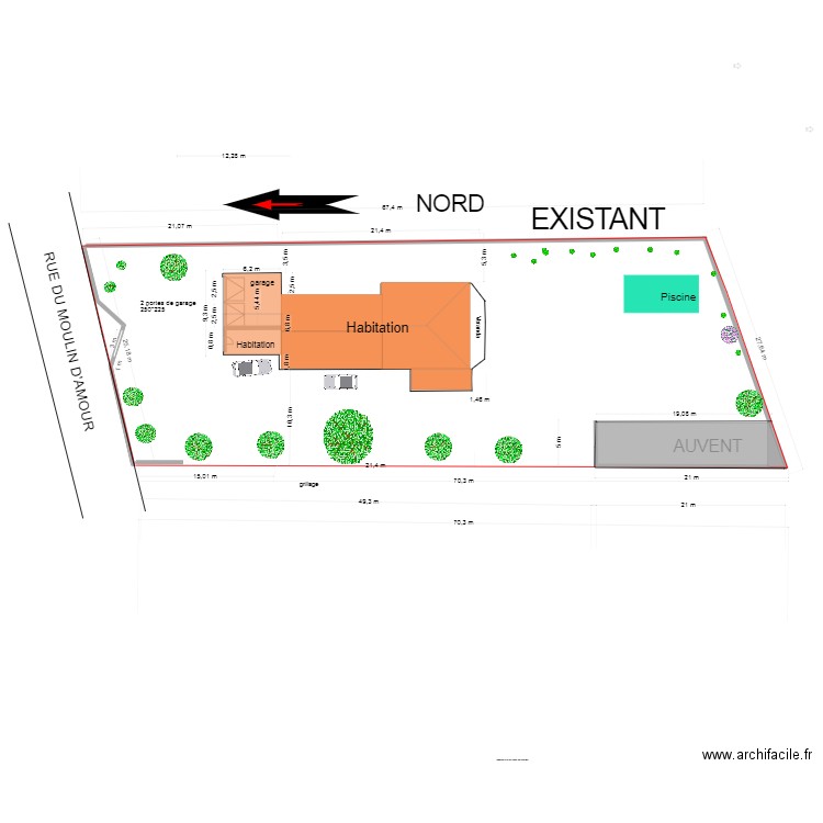 plan de masse V1 . Plan de 0 pièce et 0 m2