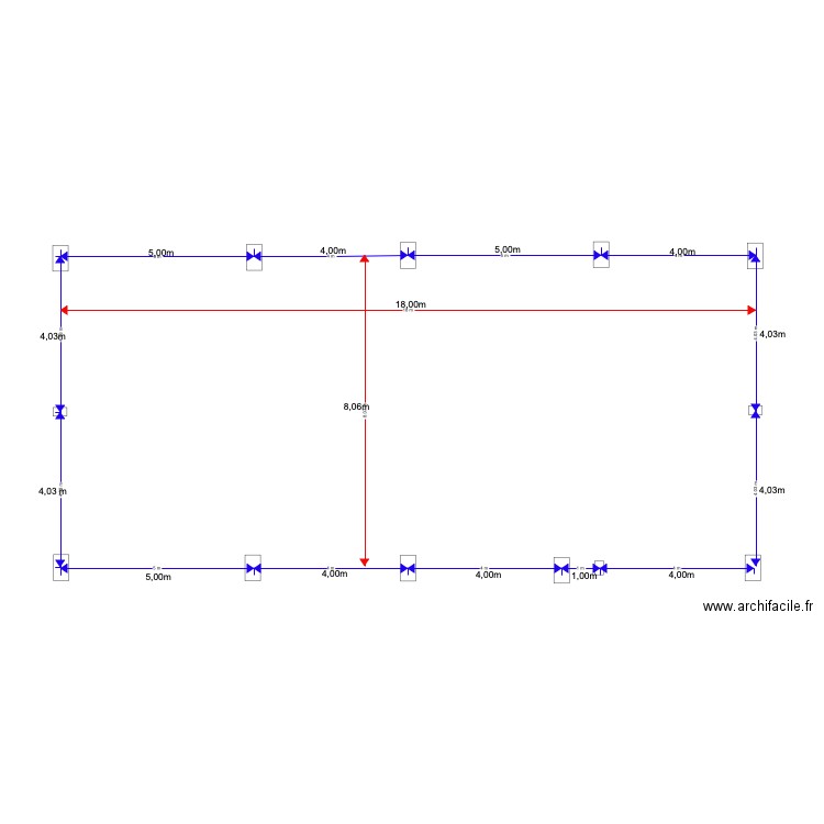 poteaux hangar. Plan de 0 pièce et 0 m2