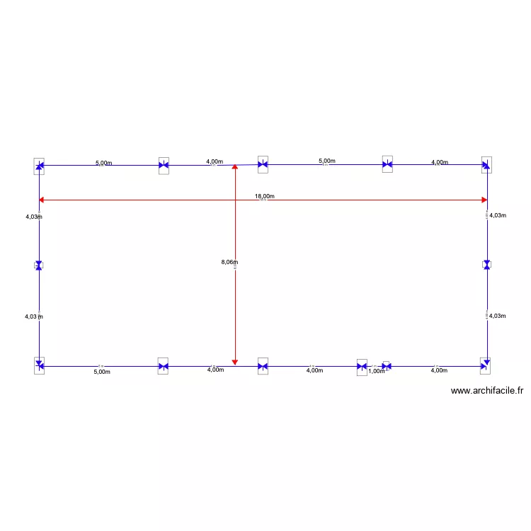 poteaux hangar. Plan de poteaux hangar. Plan de