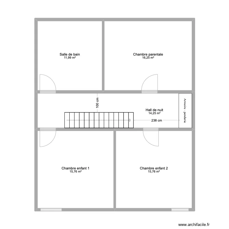 Etage maison 2. Plan de 
