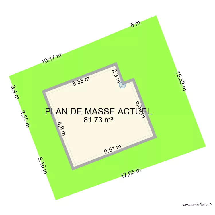 PLAN DE MASSE SECTION BO 196. Plan de 1  et 82 m²