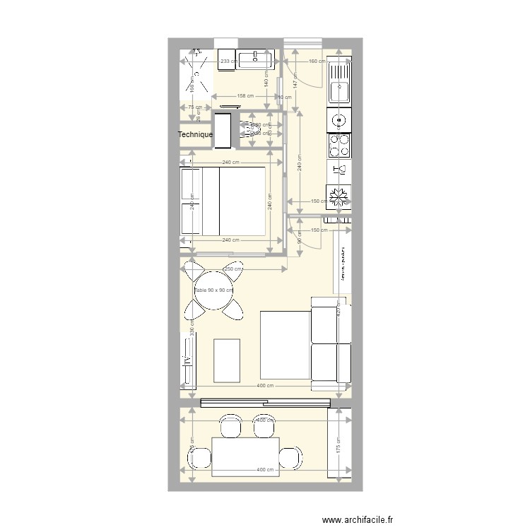 EDEN AZUR T1. Plan de 7 pièces et 38 m2