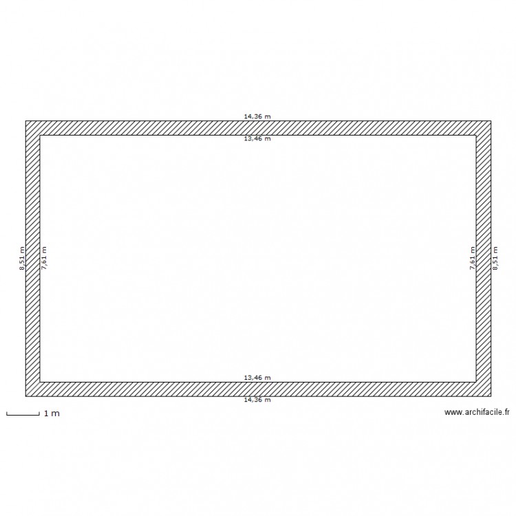 murs extérieurs nus. Plan de 0 pièce et 0 m2