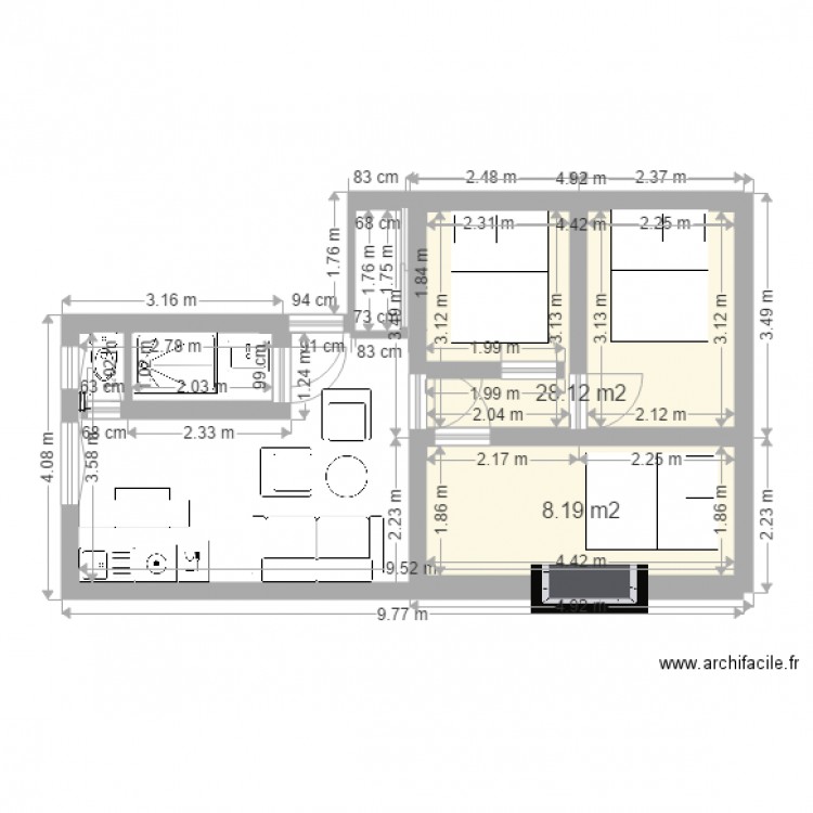 idee caire projet 3. Plan de 0 pièce et 0 m2