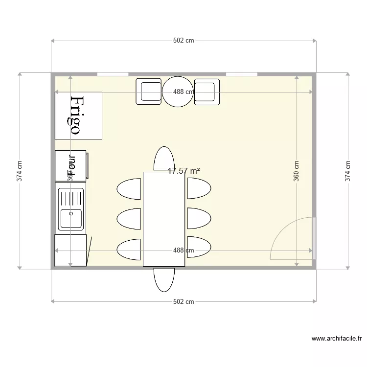 Salle de pause. Plan de 
