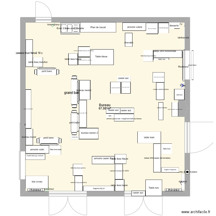 classe fraiture 4. Plan de 1 pièce et 68 m2