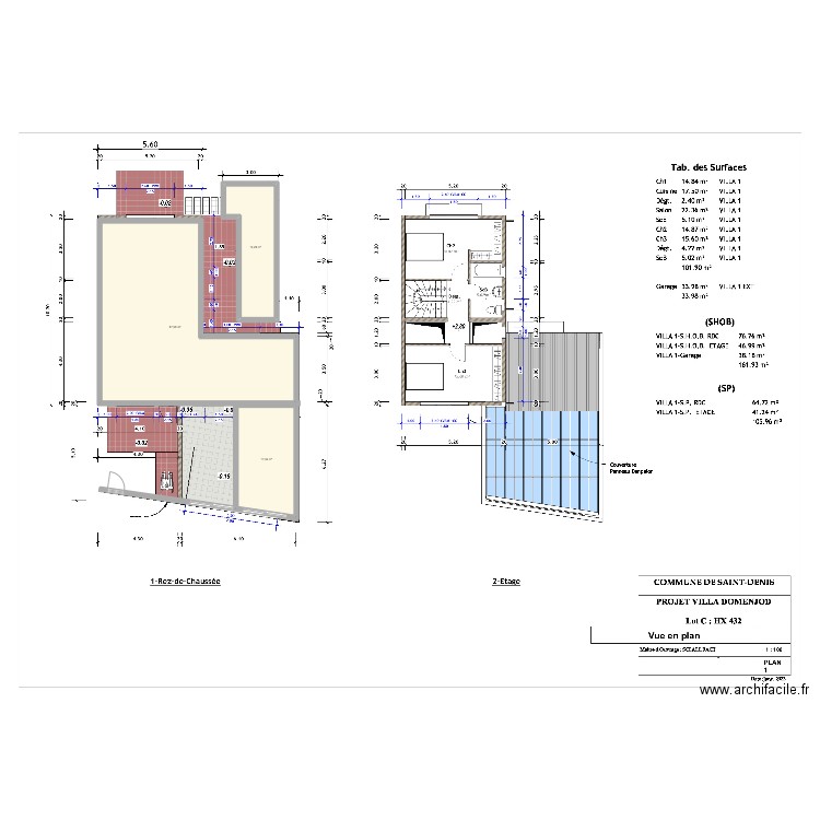 VILLA 1 DOMENJOD. Plan de 3 pièces et 99 m2