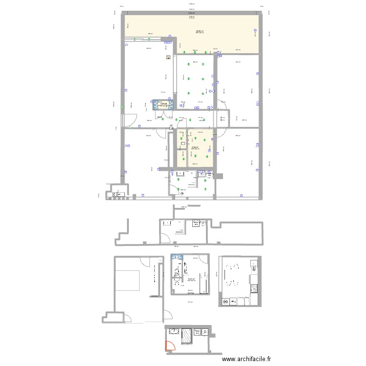 Appart Origine. Plan de 6 pièces et 116 m2