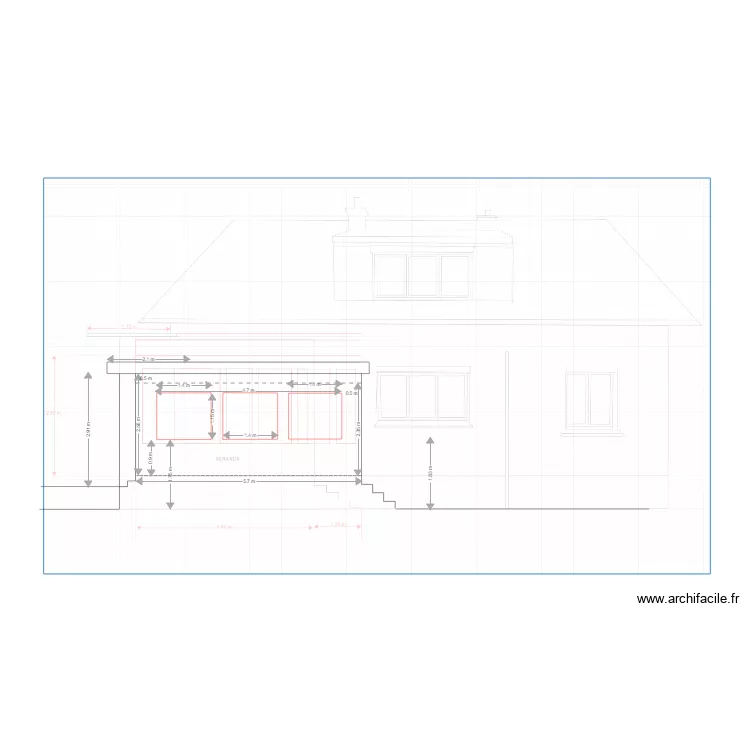 projet veranda. Plan de 