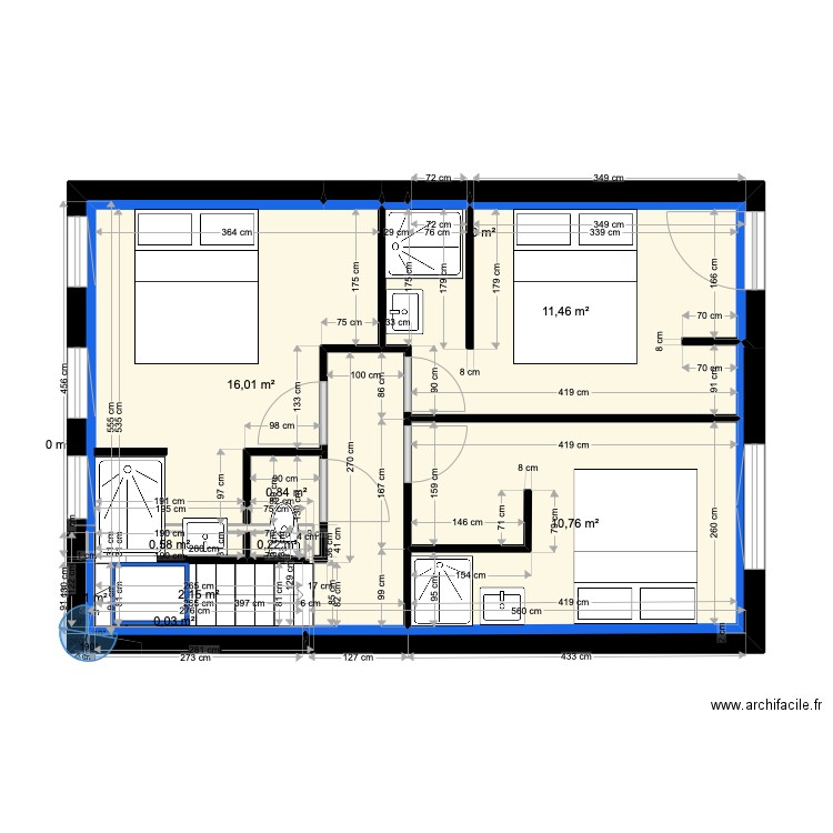 FIEUX maison avec aménagement. Plan de 37 pièces et 156 m2