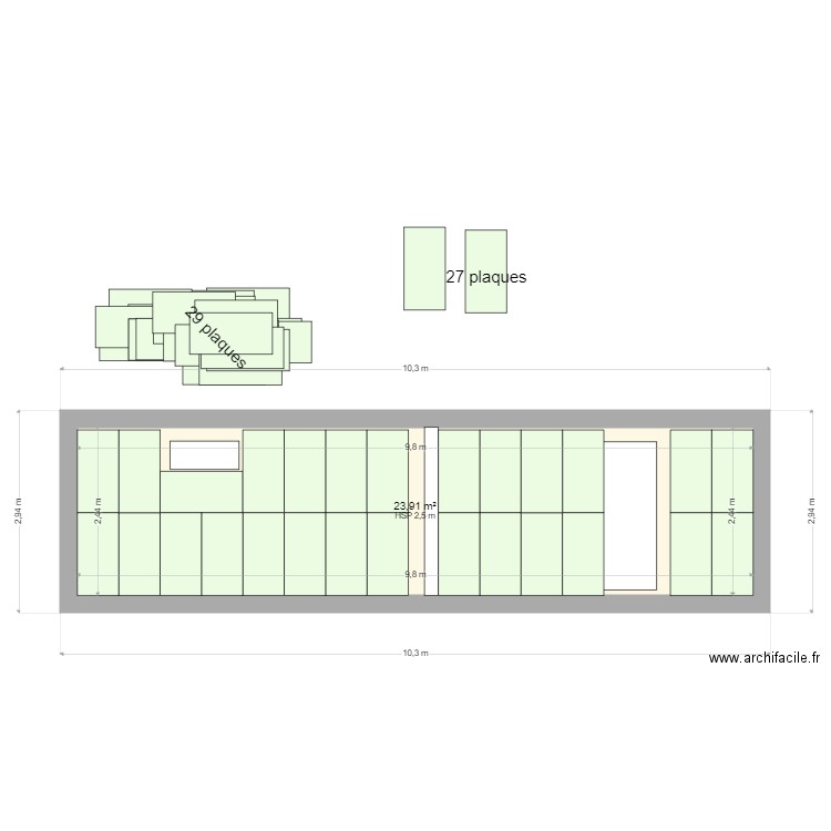 isolation garage 2. Plan de 1 pièce et 24 m2