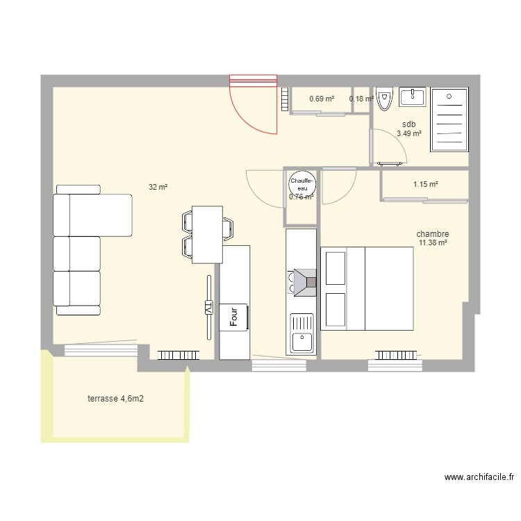 AppartFloApreTravaux. Plan de 0 pièce et 0 m2