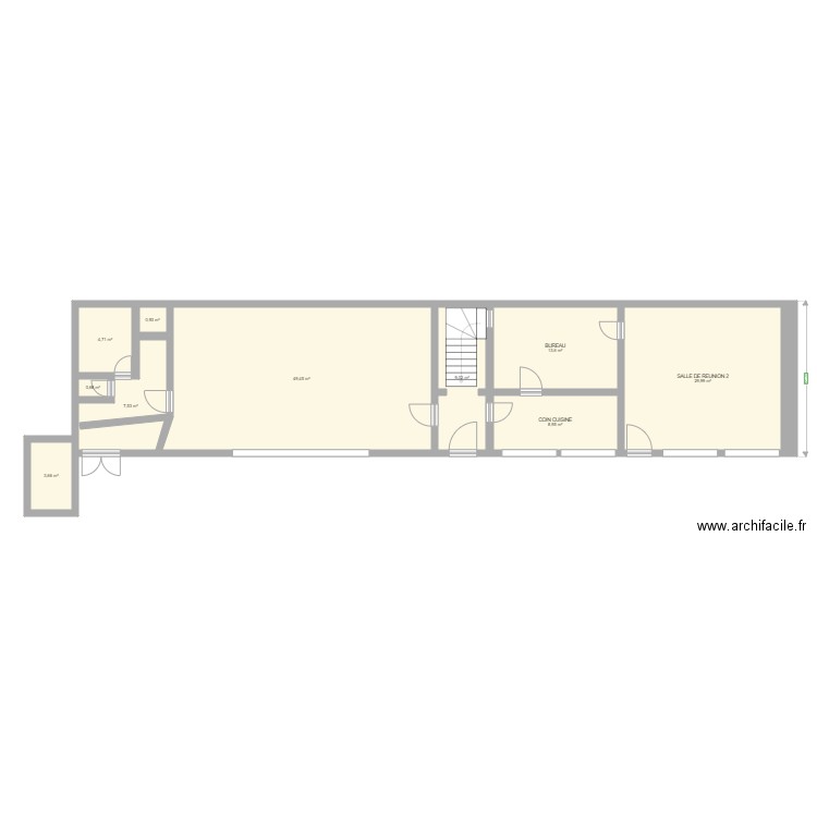 SALLES PAROISSIALES V01. Plan de 10 pièces et 129 m2