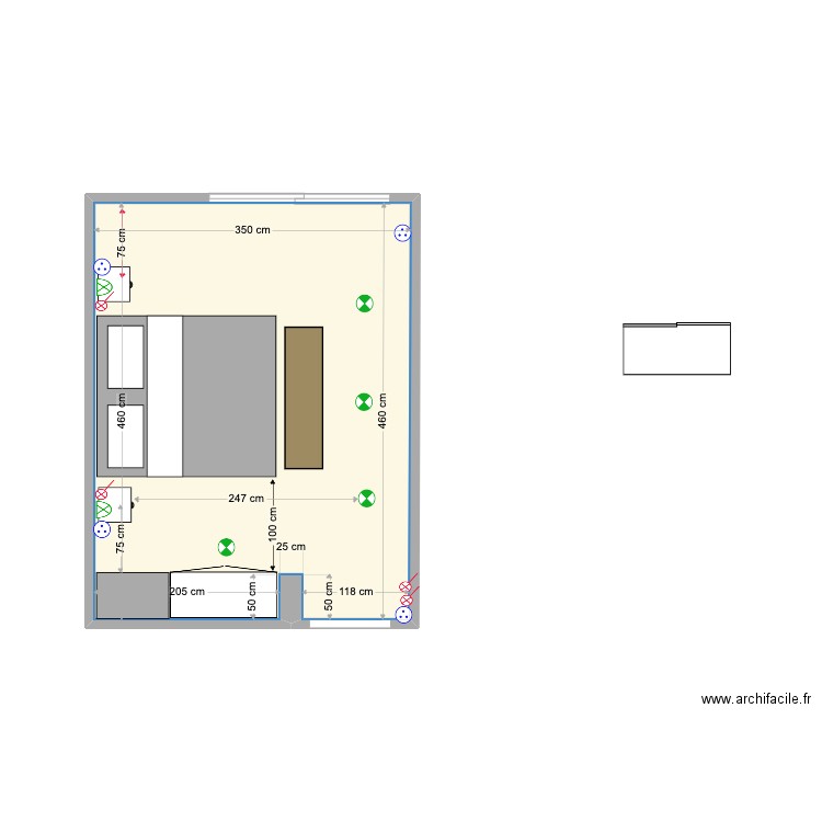 ARNOUL CHAMBRE 1.1. Plan de 1 pièce et 16 m2