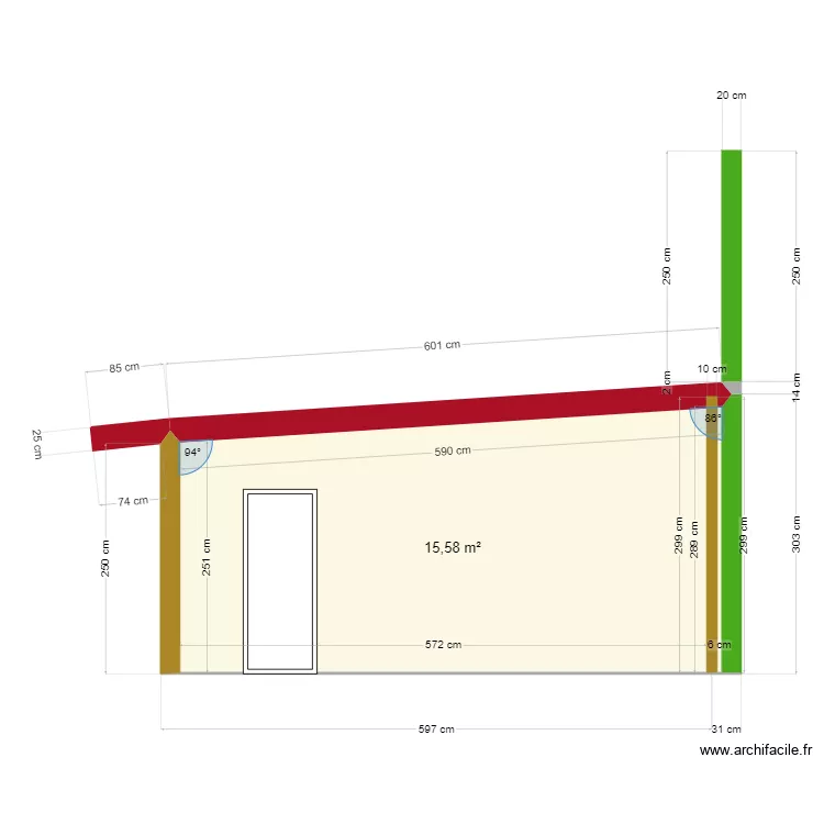 EXTENSION FACADE SUD. Plan de 