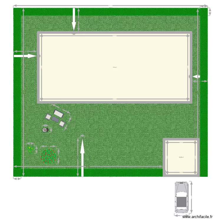 Plan pelouse lot 6 539 m2 (256 m2 constructible). Plan de 