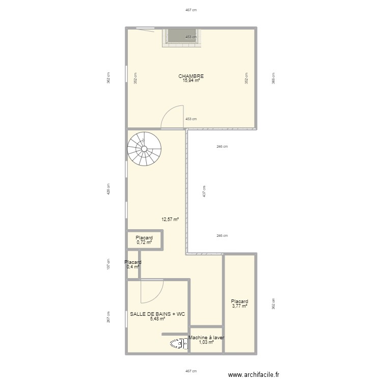 MURA 2EME NIVEAU. Plan de 7 pièces et 40 m2