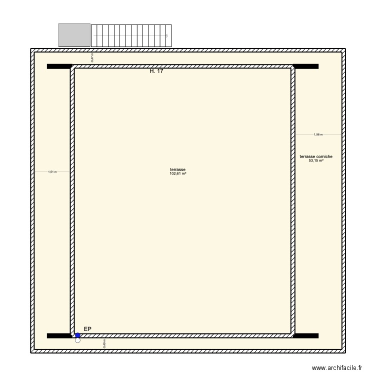 OLRY.    IMMEUBLE TOITURE TERRASSE INACC. Plan de 2 pièces et 266 m2