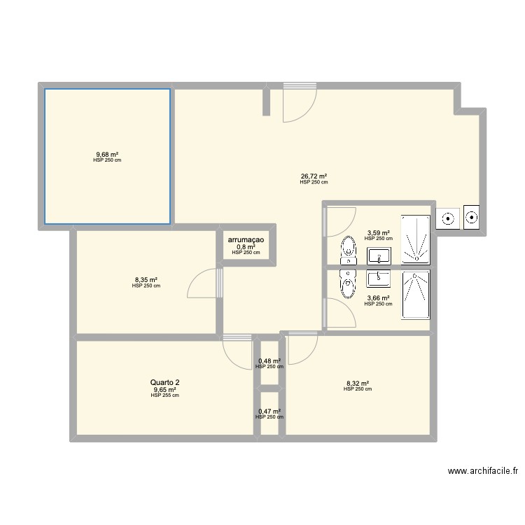 oeiras . Plan de 10 pièces et 72 m2