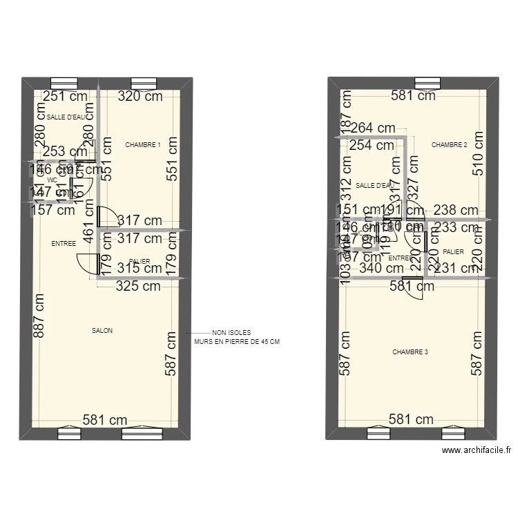 MAZZANTI. Plan de 10 pièces et 151 m2