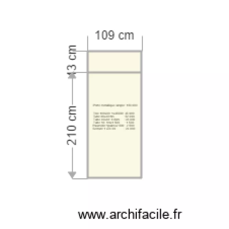 Q10 porte simple. Plan de 