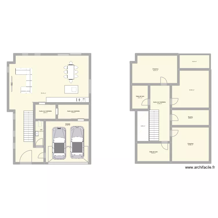 Ersange. Plan de 14  et 234 m²
