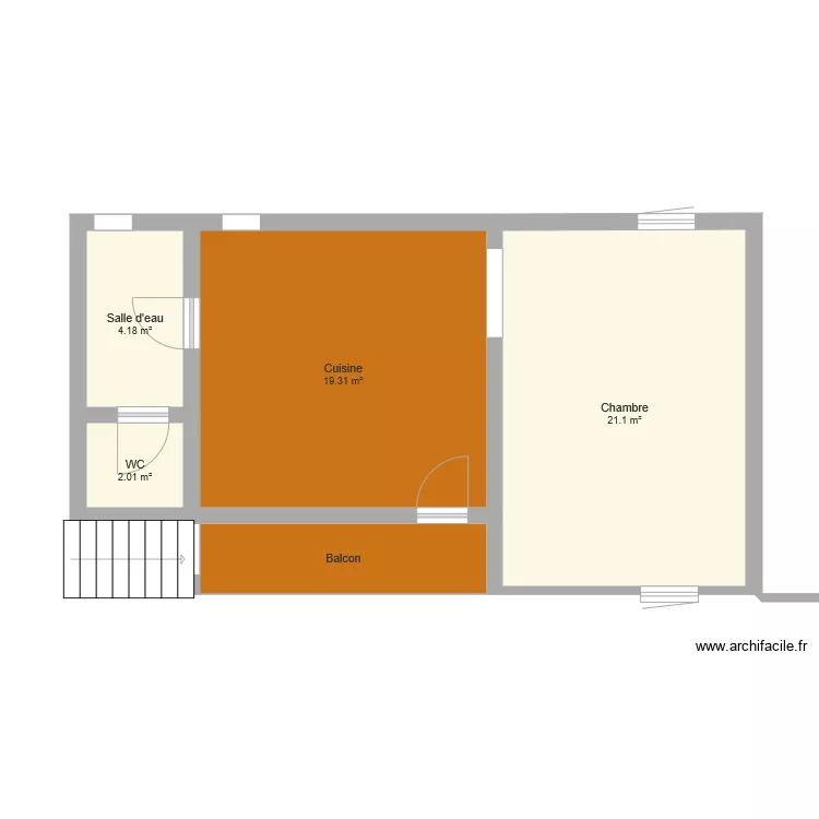 1er niveau actuel. Plan de 