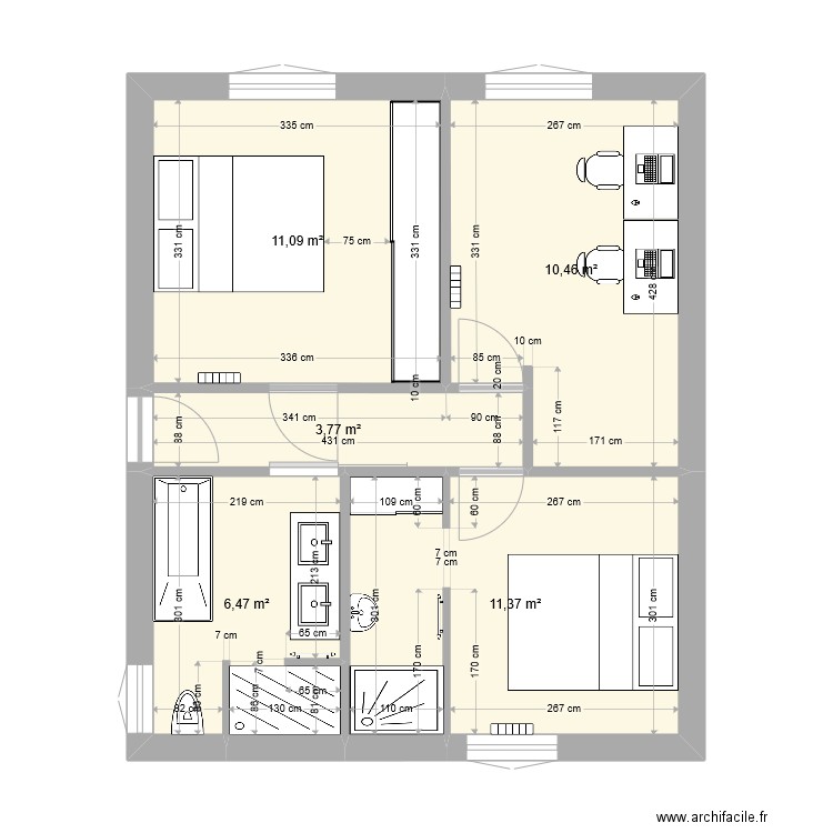 32RDS CHAMBRES V4. Plan de 0 pièce et 0 m2
