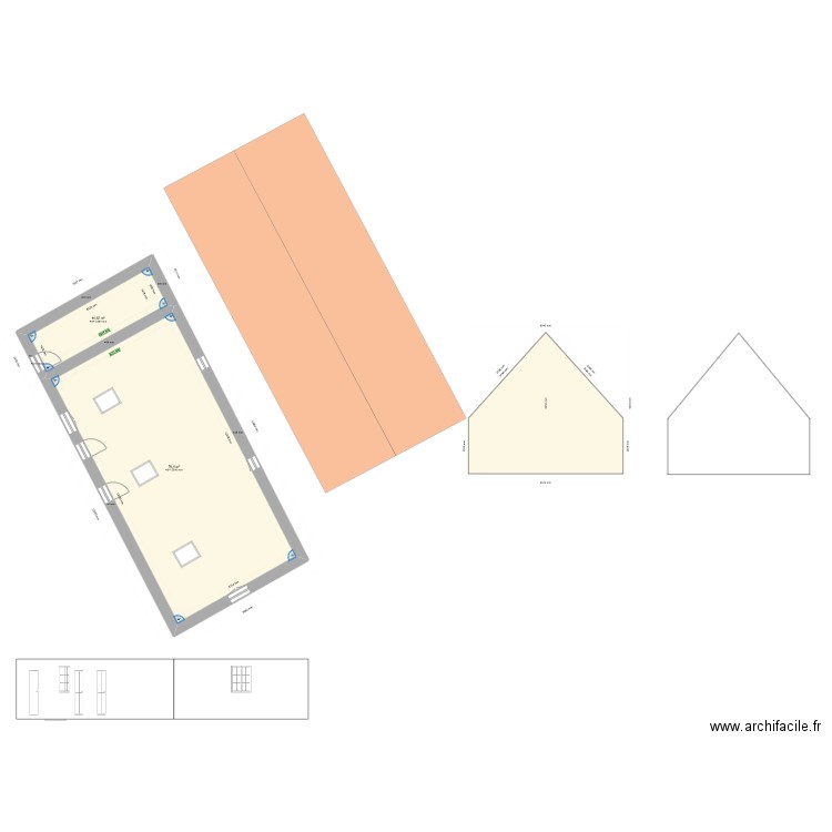 LA BROSSE-PLAN2. Plan de 2 pièces et 88 m2