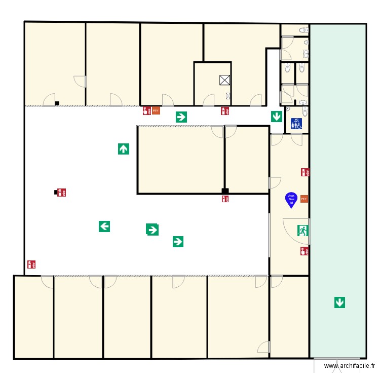 awans plan évacuation entrée. Plan de 0 pièce et 0 m2