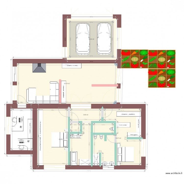 maison groupée. Plan de 0 pièce et 0 m2