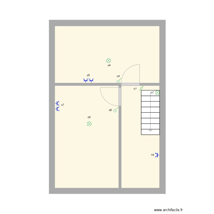 grenier. Plan de 3 pièces et 31 m2