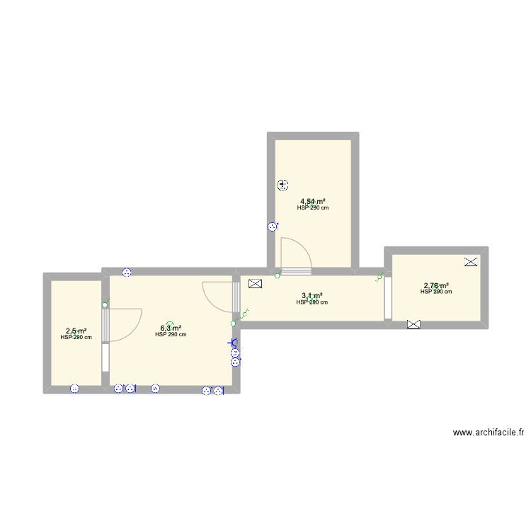 almada ie. Plan de 5 pièces et 19 m2