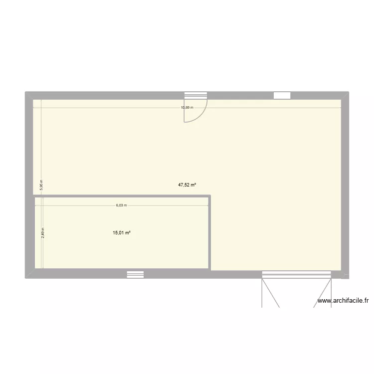 garage. Plan de 2  et 79 m²