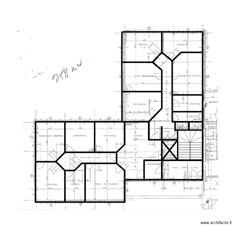 398 croquis 258 m² 2ème étage. Plan de 21 pièces et 59 m2