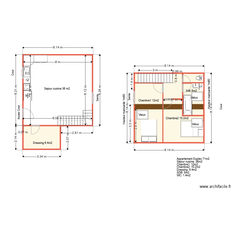 planDuplexInterne1606201910h30. Plan de 0 pièce et 0 m2