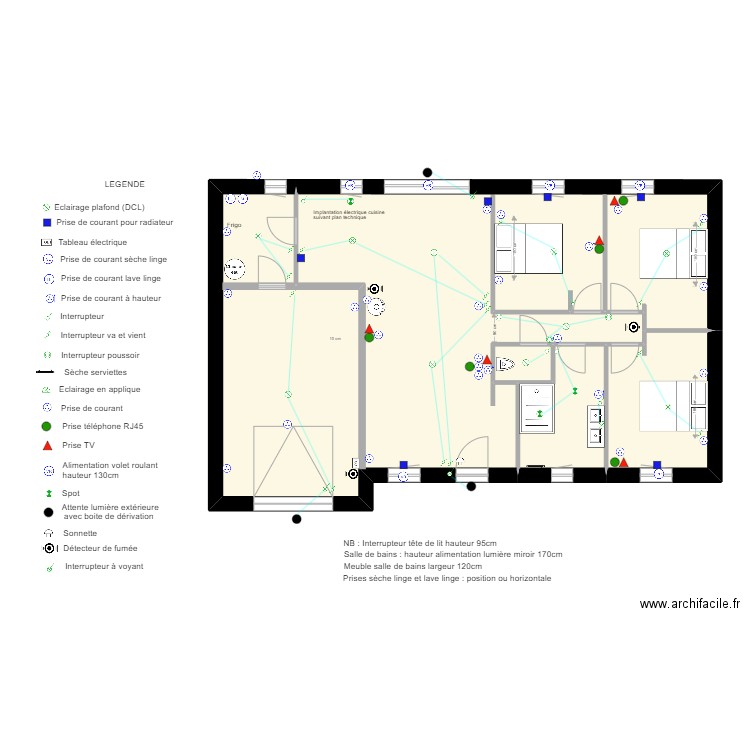 BELLEMARE ROBERT. Plan de 4 pièces et 106 m2