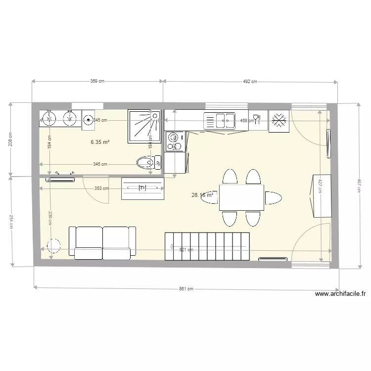 RdC Annexe amménagée Fouesnant. Plan de RdC Annexe amménagée Fouesnant. Plan de