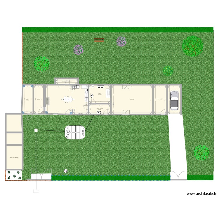 Plan de situation 2 assainissement. Plan de 12 pièces et 182 m2