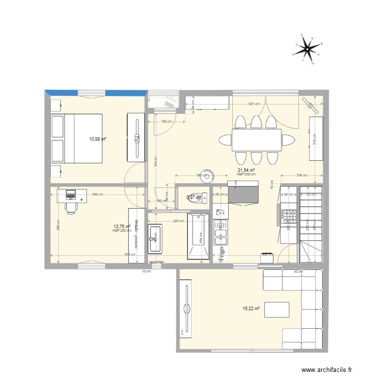 Maison Saint Thierry 2021. Plan de 9 pièces et 145 m2