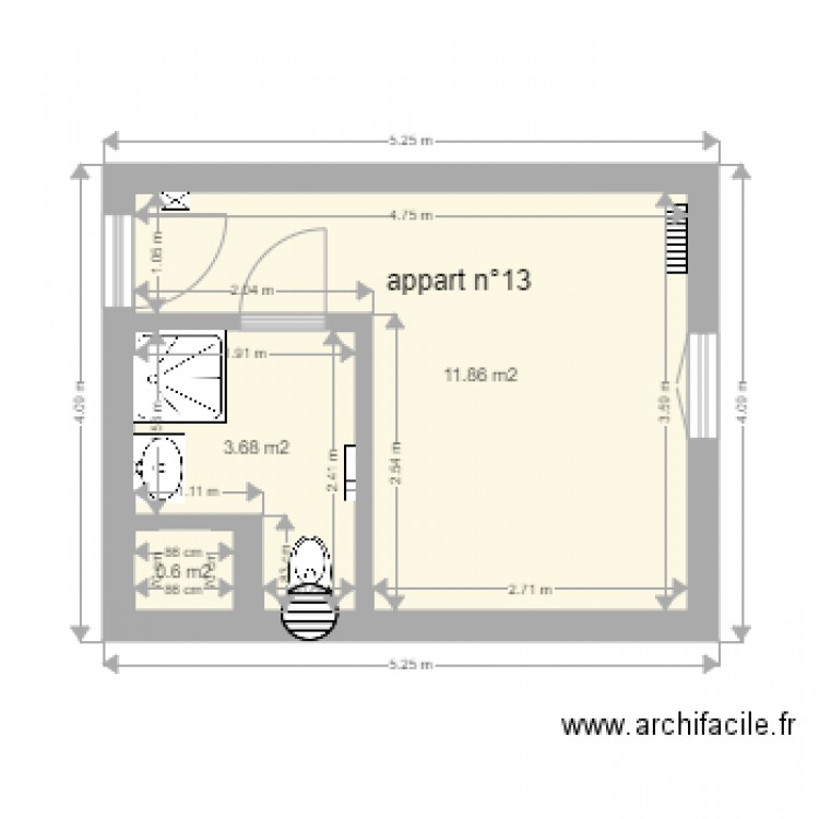 appart treize sas MALEMA . Plan de 0 pièce et 0 m2