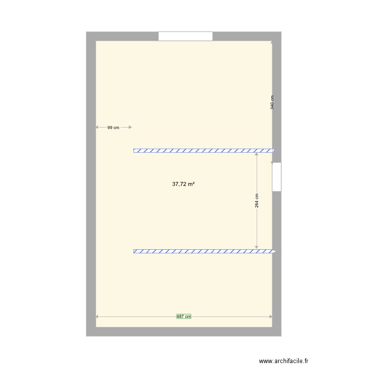 Pôle medicale. Plan de 1 pièce et 38 m2