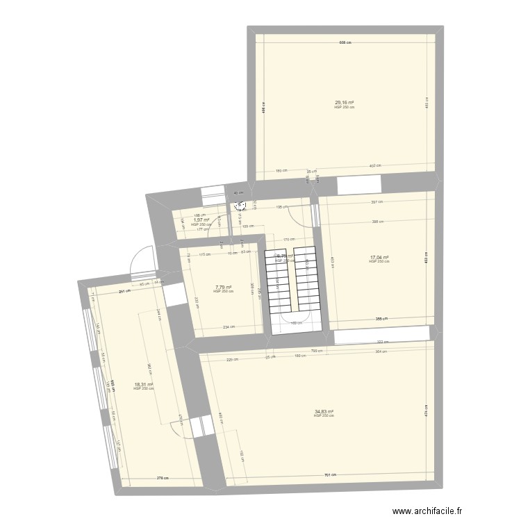 PMU EDL. Plan de 7 pièces et 118 m2